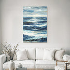Blau Ocean Wellen Himmel Abstrakt Kunst Beruhigendes Meer Szenario