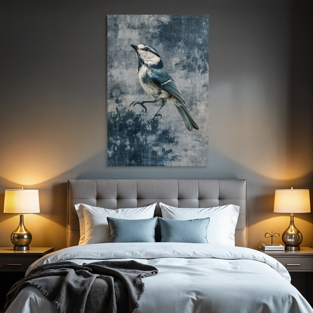 Blau Vogel Detailaufnahme Blaü Hintergrund Sangvogel