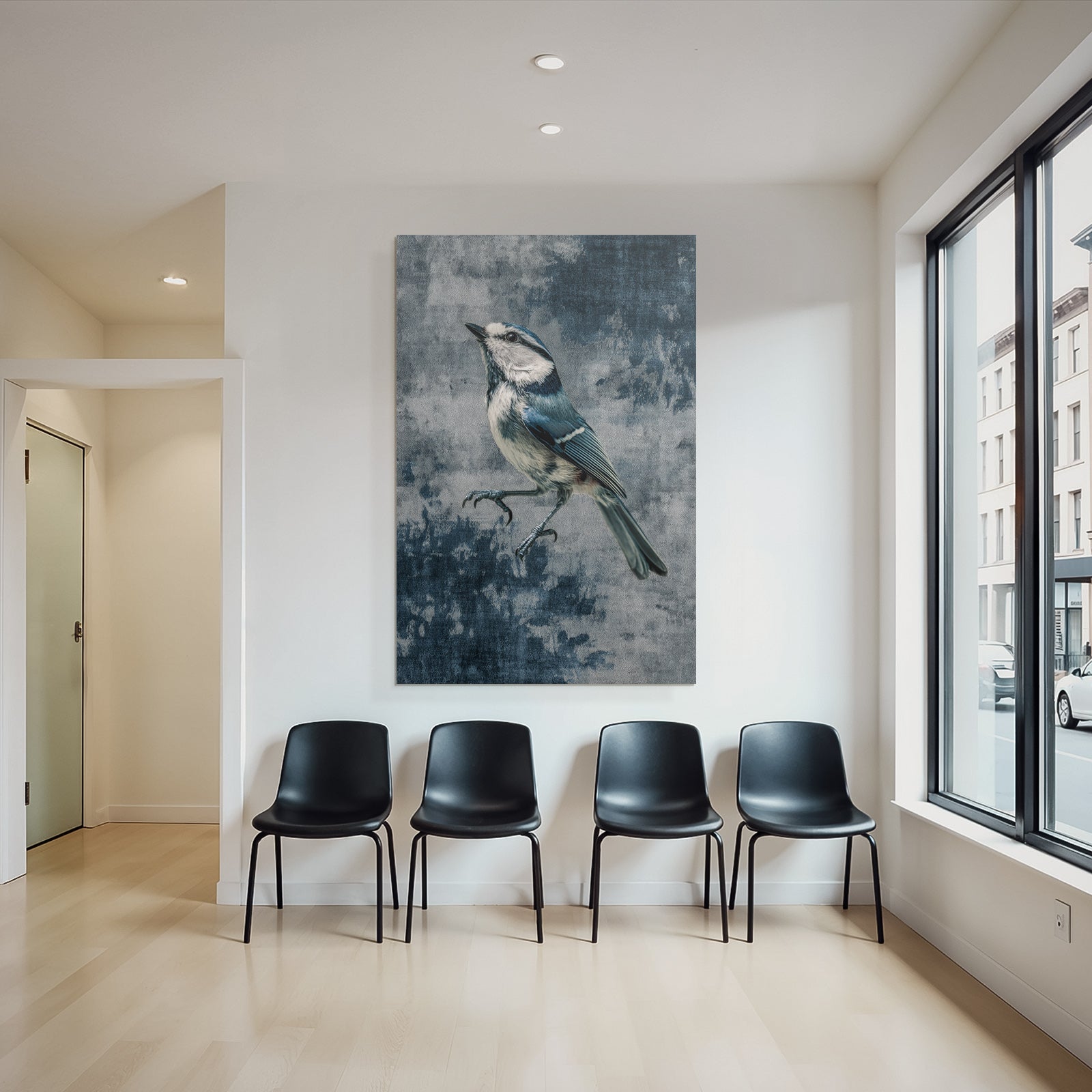 Blau Vogel Detailaufnahme Blaü Hintergrund Sangvogel