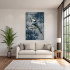 Blau Vogel Detailaufnahme Blaü Hintergrund Sangvogel