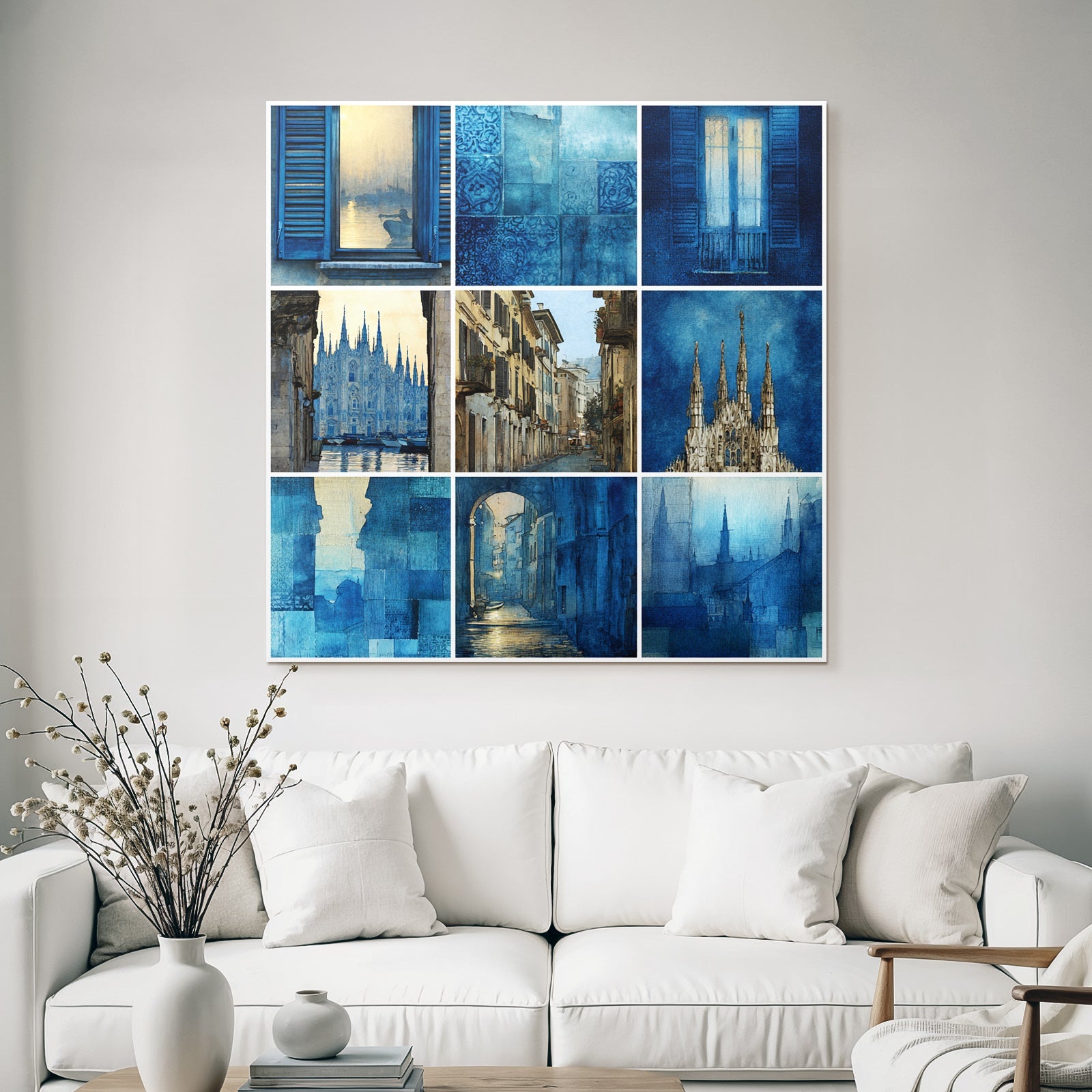 Blau Blau Kunst Collage Ruhe Ästhetik