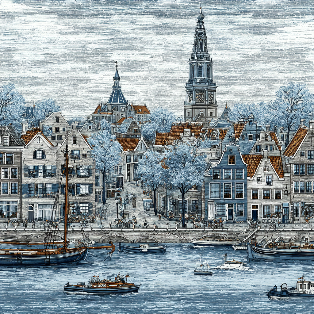Blau Küstendorf Mit Booten Und Traditioneller Architektur | Petrol Maritim Delfter Blau | Farbenwelten