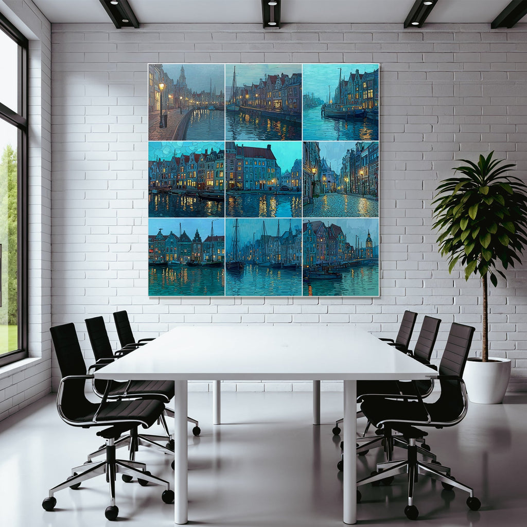 Blau Malerei Von Wasserszenen Im Niederländischen Stil Von Van Gogh