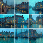 Blau Malerei Von Wasserszenen Im Niederländischen Stil Von Van Gogh | Petrol Maritim Delfter Blau | Farbenwelten