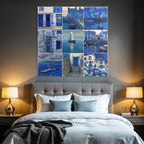 Blau Maritime Landschaften Und Ruhige Einstellungen Collage Blautone