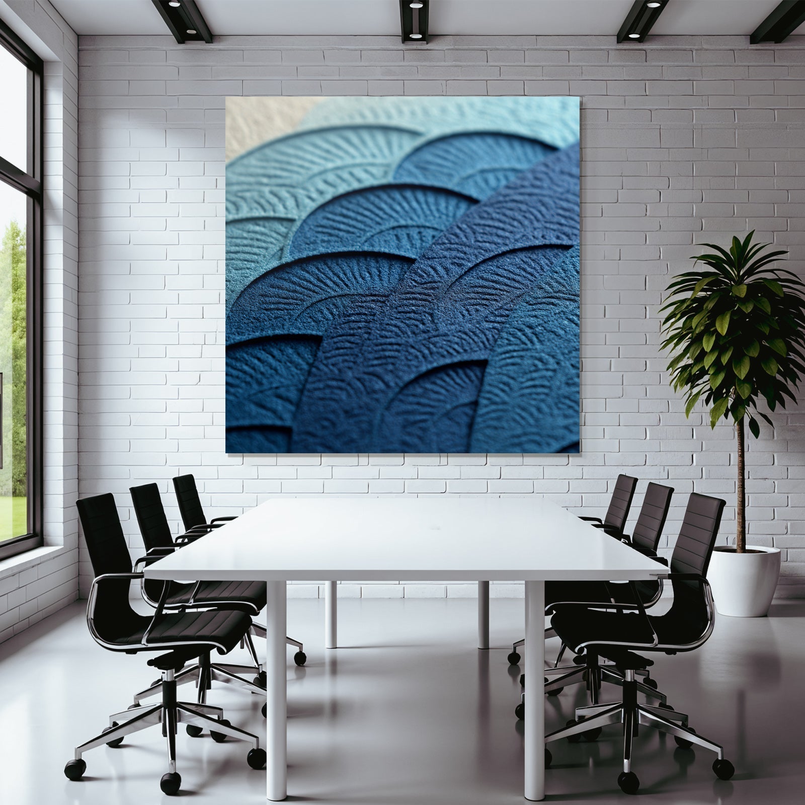 Blau Texturiertes Papier Gradient Blau Fan Muster
