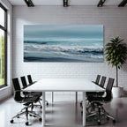 Blau Abstracte Meerlandschaft Wellig Texturen Blau Weiss Beige