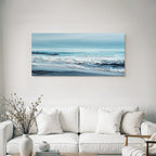 Blau Abstracte Meerlandschaft Wellig Texturen Blau Weiss Beige