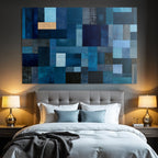 Blau Abstrakte Blaü Patchwork Komposition