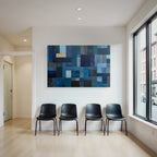 Blau Abstrakte Blaü Patchwork Komposition