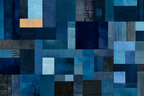 Blau Abstrakte Blaü Patchwork Komposition | Petrol Maritim Delfter Blau | Farbenwelten