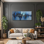 Blau Abstraktes Gemälde Blau Schwarz Late Shades