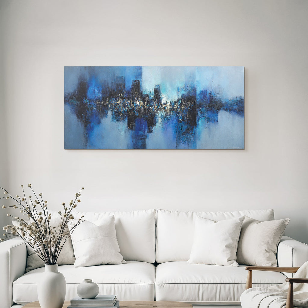 Blau Abstraktes Gemälde Blau Schwarz Late Shades