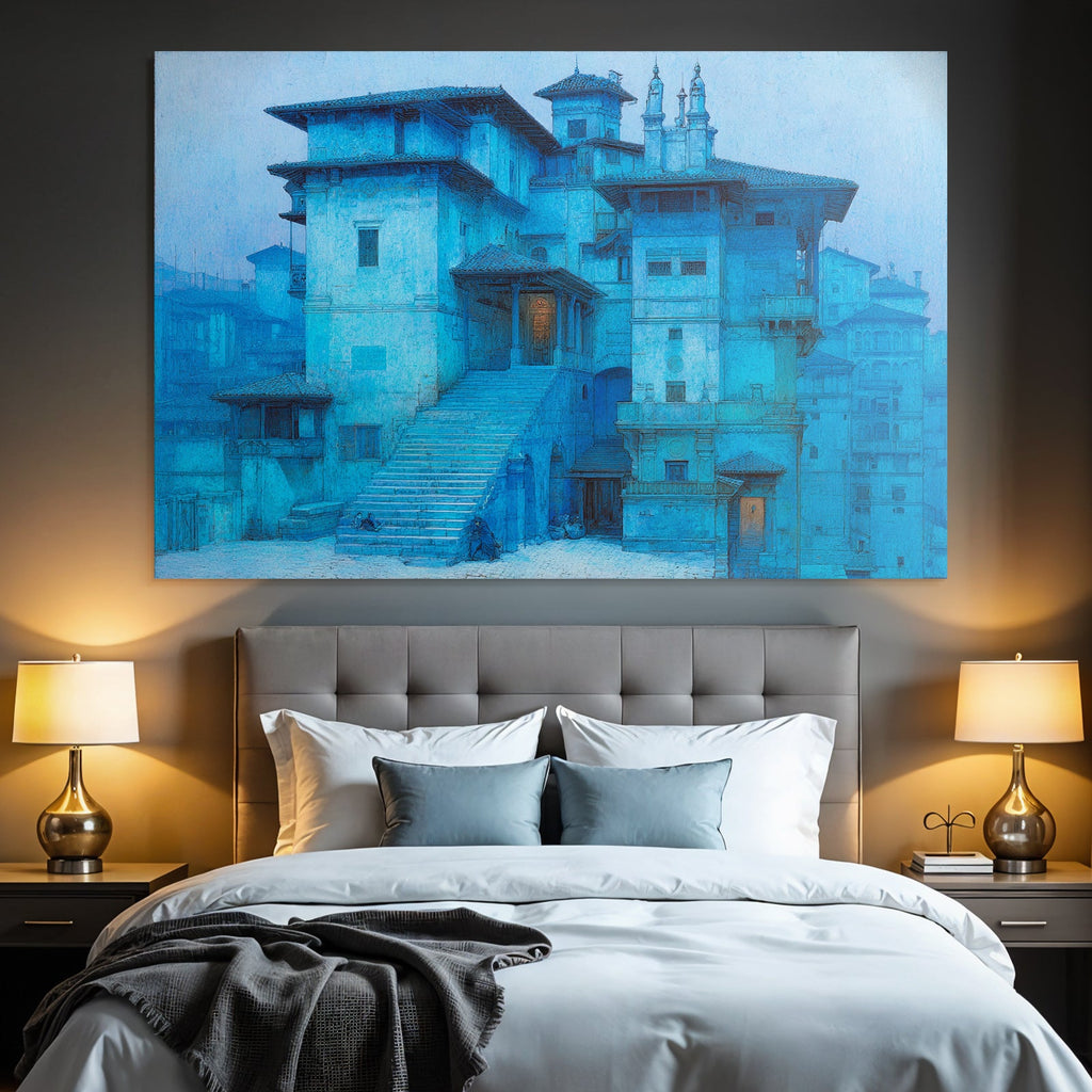 Blau Blaüs Architektur Traumhafte Stille Digital Rendering