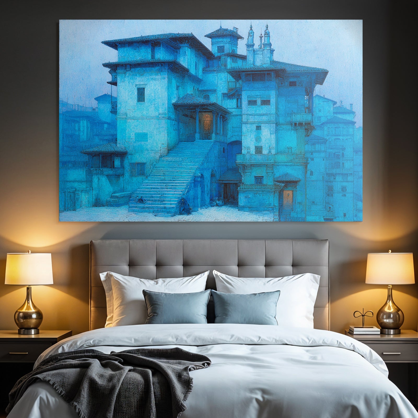Blau Blaüs Architektur Traumhafte Stille Digital Rendering