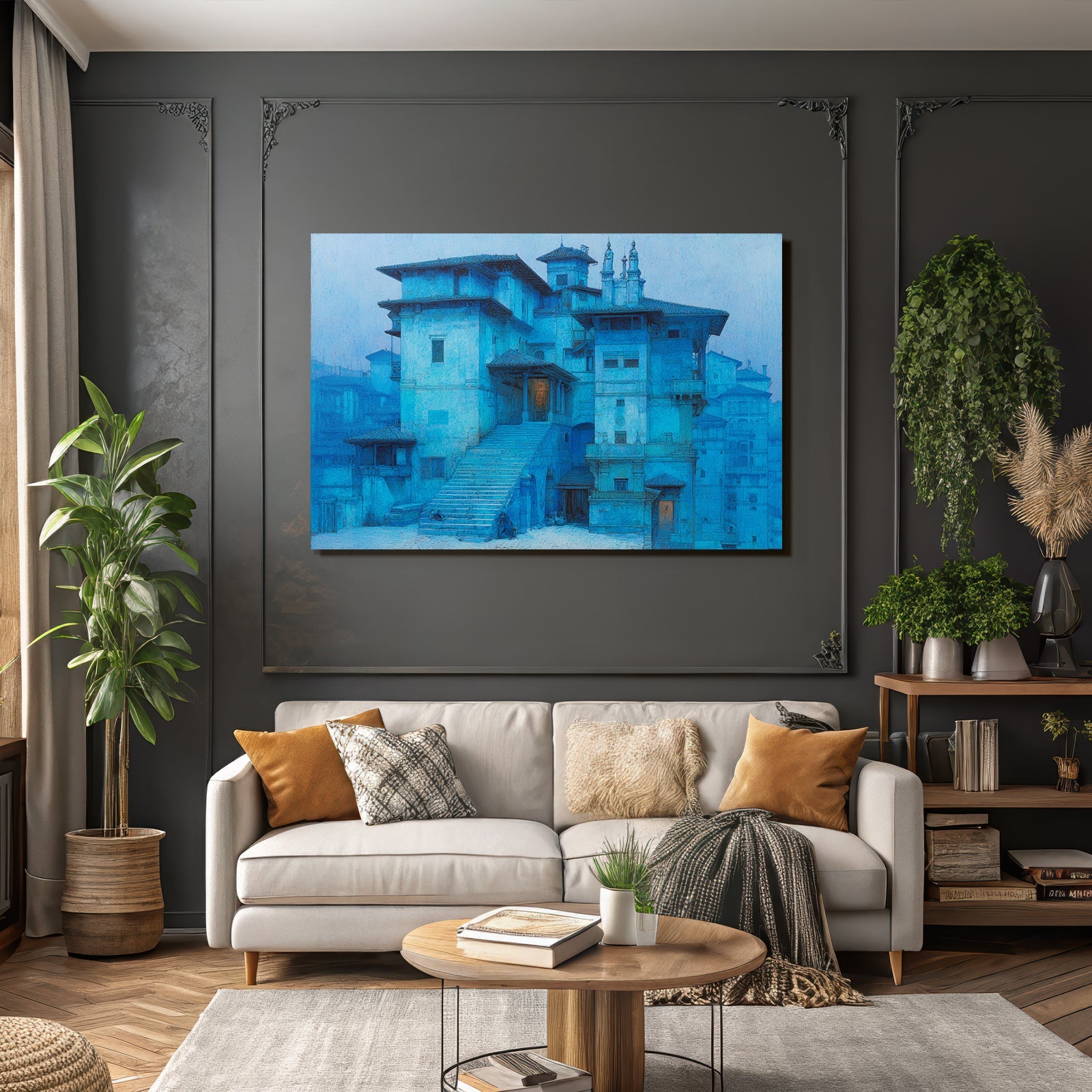Blau Blaüs Architektur Traumhafte Stille Digital Rendering