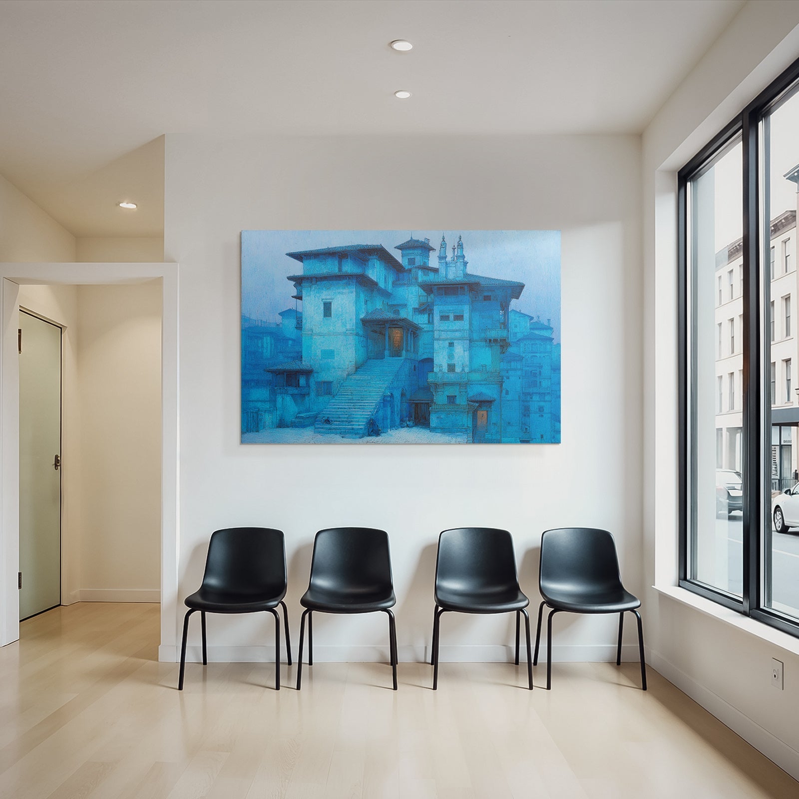 Blau Blaüs Architektur Traumhafte Stille Digital Rendering