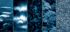 Blau Blaüs Muster Texturen Collage Dekoratives Design | Petrol Maritim Delfter Blau | Farbenwelten