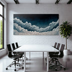 Blau Künstlerische Darstellung Von Wolken Mit Verwickeltem Linienwerk