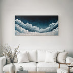 Blau Künstlerische Darstellung Von Wolken Mit Verwickeltem Linienwerk