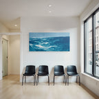 Blau Ocean Aquarell Schiffe Himmel Ruhige Szene