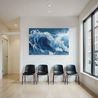 Blau Ocean Wellen Dynamik Blau Weiss Kunstwerk