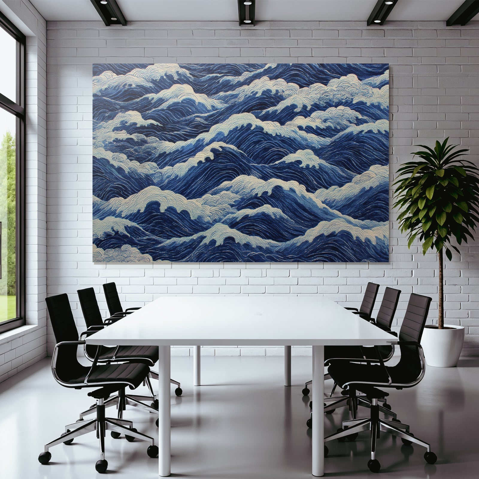 Blau Ocean Wellenmuster Mit Schaum Von Oben