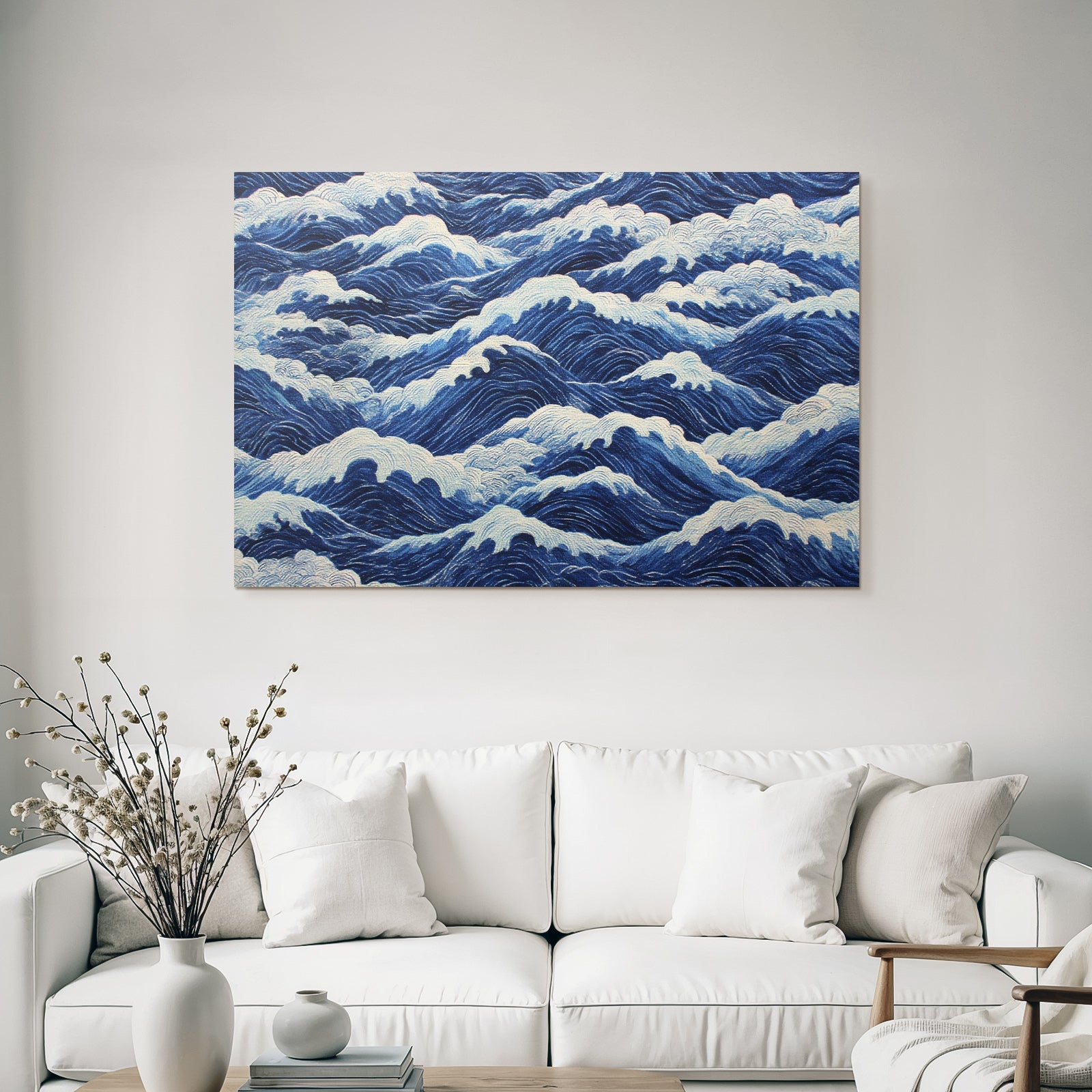 Blau Ocean Wellenmuster Mit Schaum Von Oben