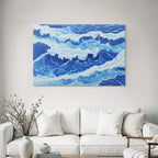 Blau Oceanwellenbewegung Dynamische Energie Kunst