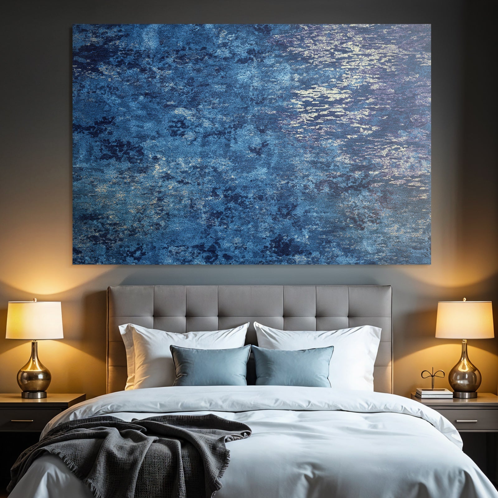 Blau Texturierte Blau Marbled Design Mit Goldakzenten