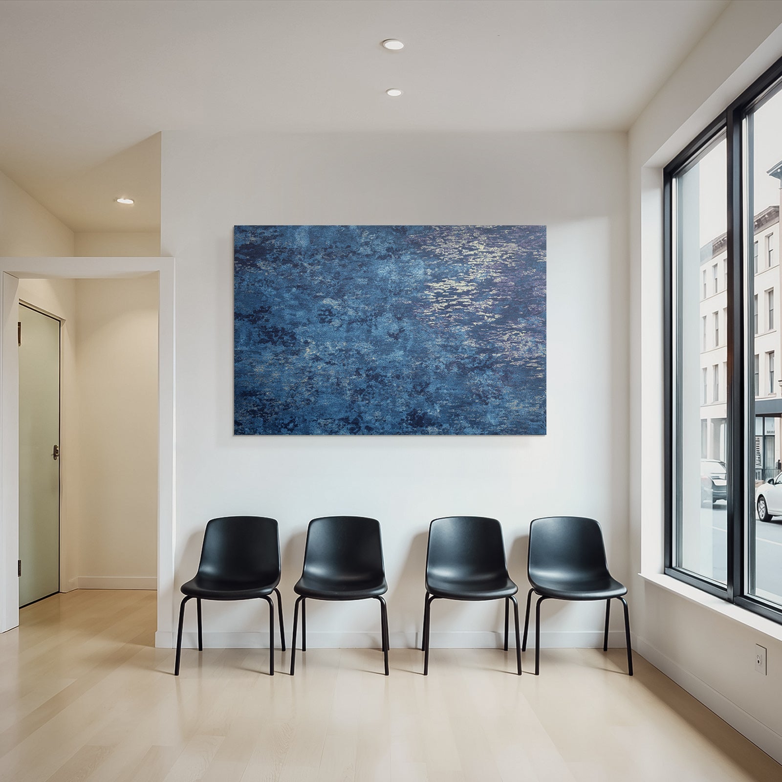 Blau Texturierte Blau Marbled Design Mit Goldakzenten