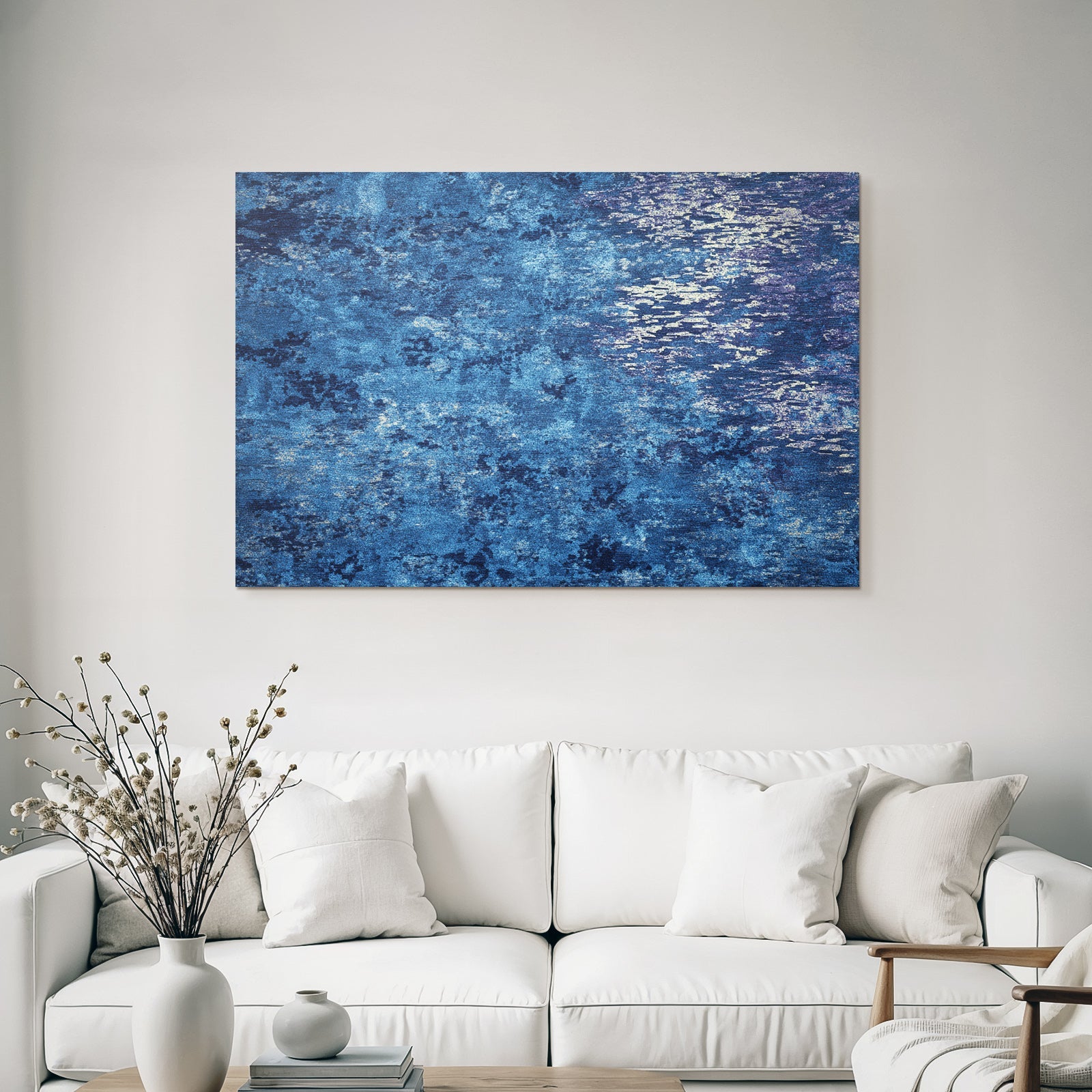 Blau Texturierte Blau Marbled Design Mit Goldakzenten