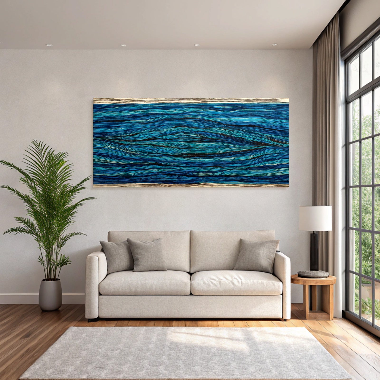 Blau Wellen Muster In Blau Abstrakte Kunst
