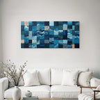 Blau Wellen Und Muster In Blau Und Teal Collage Kunst