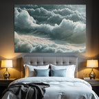 Blau Wirbelnde Wolken Gemalt In Blaün Und Weissen Schatten Abstrakte Natur Darstellung