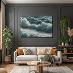 Blau Wirbelnde Wolken Gemalt In Blaün Und Weissen Schatten Abstrakte Natur Darstellung