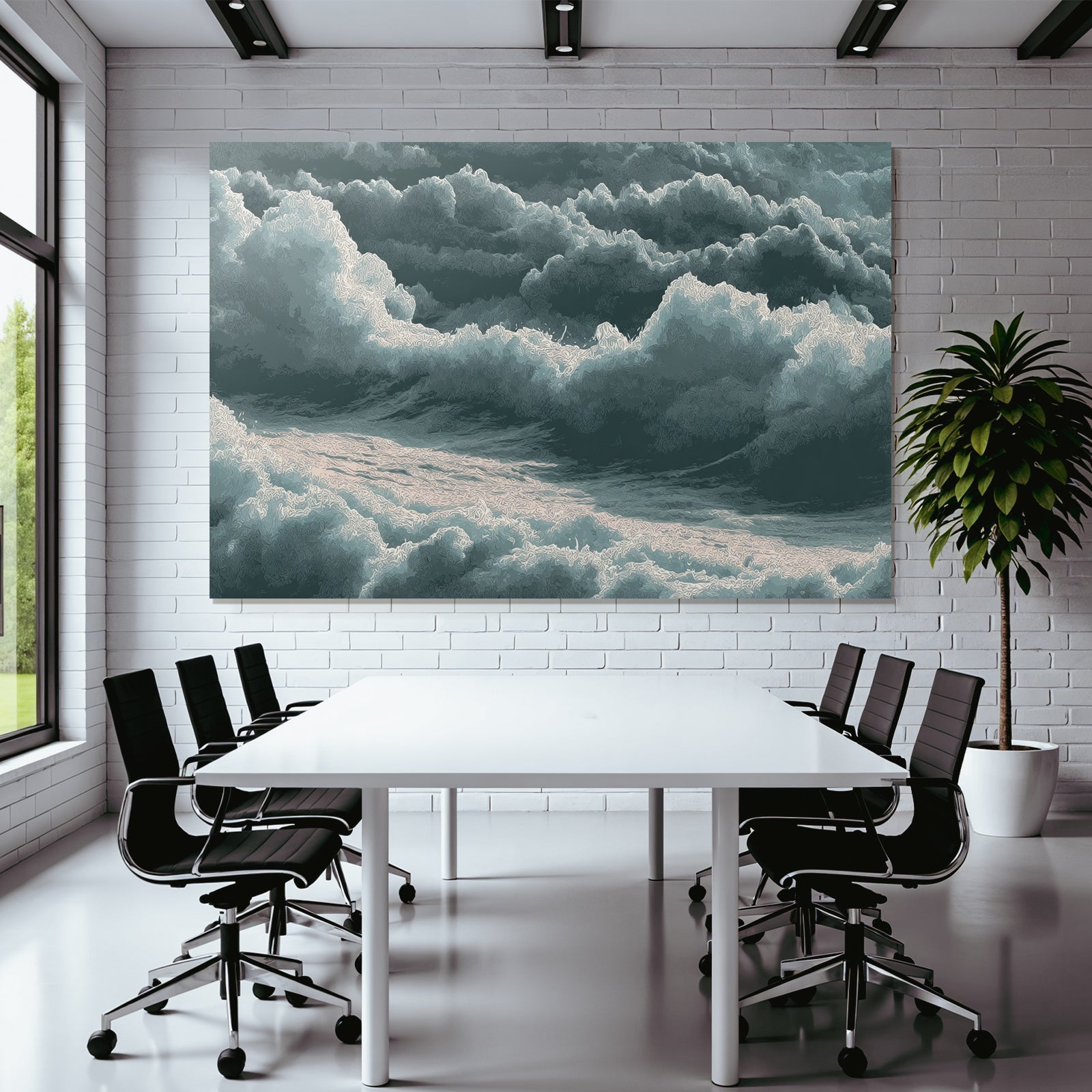 Blau Wirbelnde Wolken Gemalt In Blaün Und Weissen Schatten Abstrakte Natur Darstellung