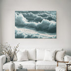 Blau Wirbelnde Wolken Gemalt In Blaün Und Weissen Schatten Abstrakte Natur Darstellung