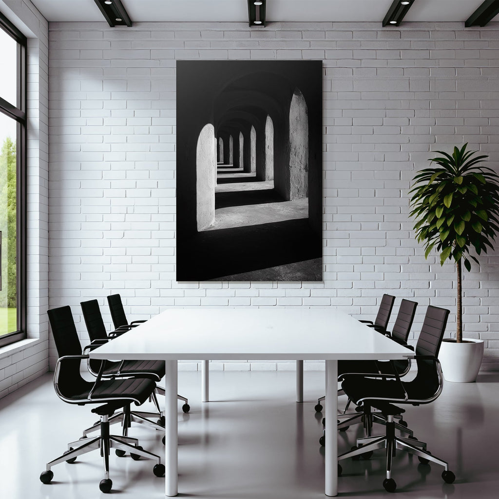 Bogen Und Passagen Symmetrisches Muster Monochromatische Architektur