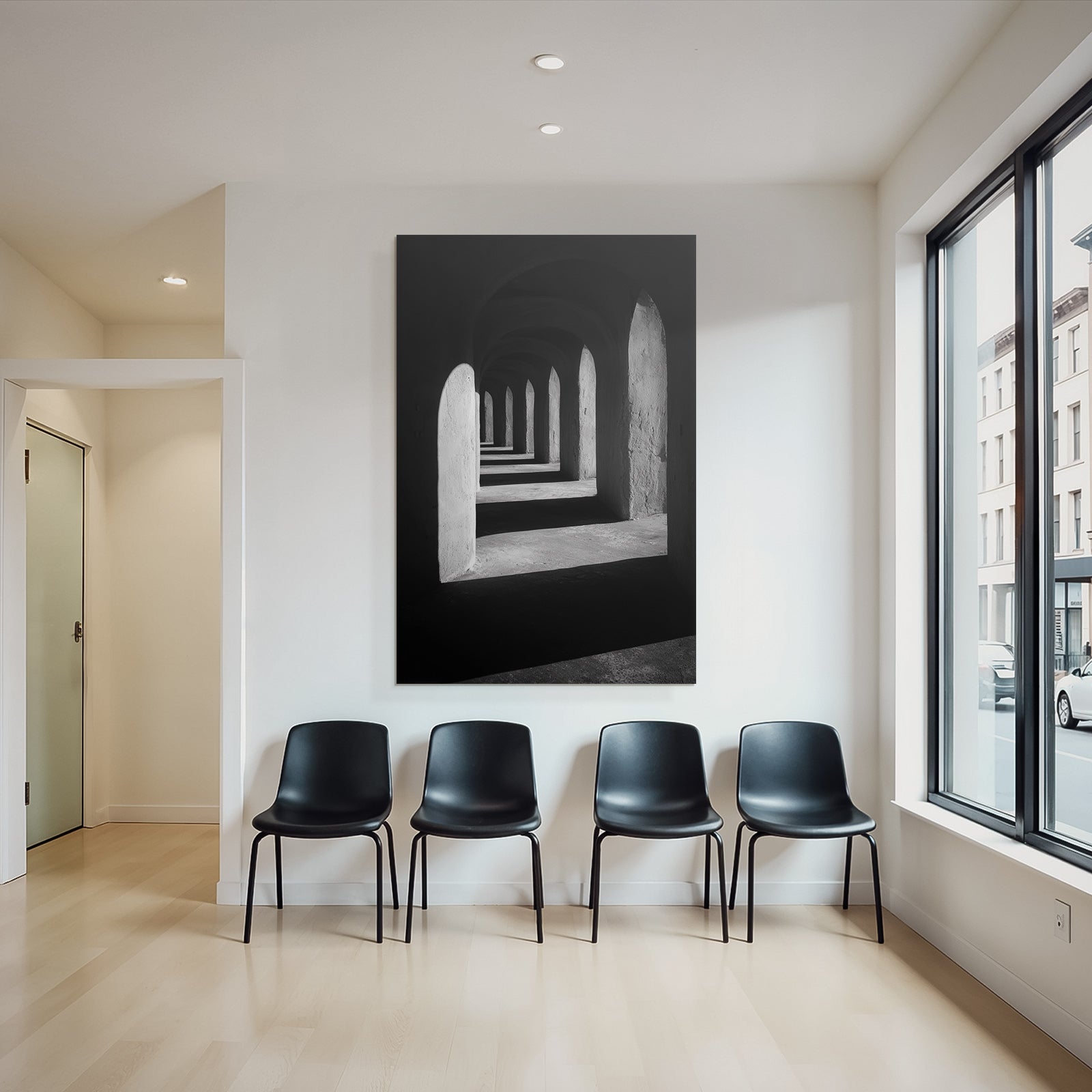 Bogen Und Passagen Symmetrisches Muster Monochromatische Architektur