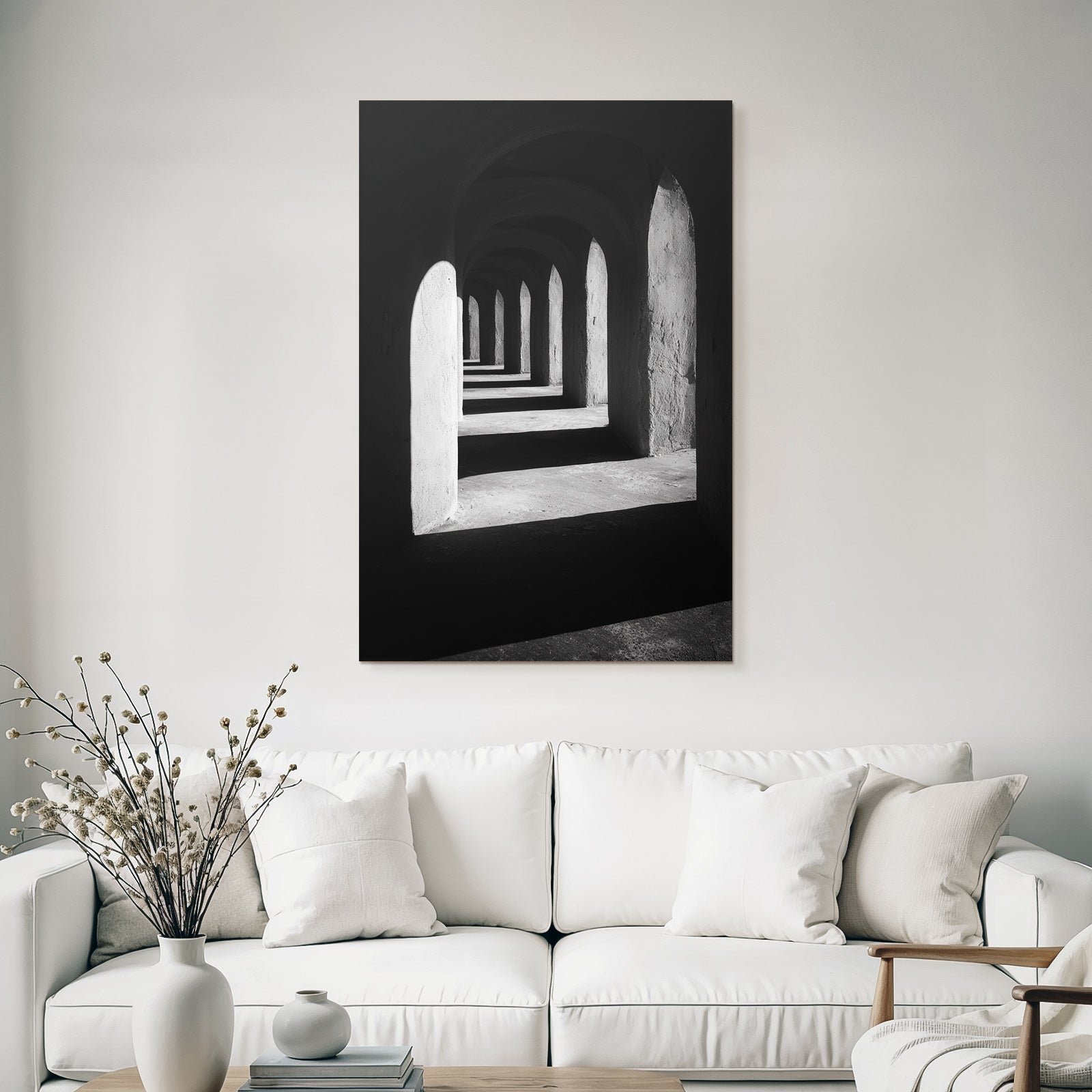 Bogen Und Passagen Symmetrisches Muster Monochromatische Architektur