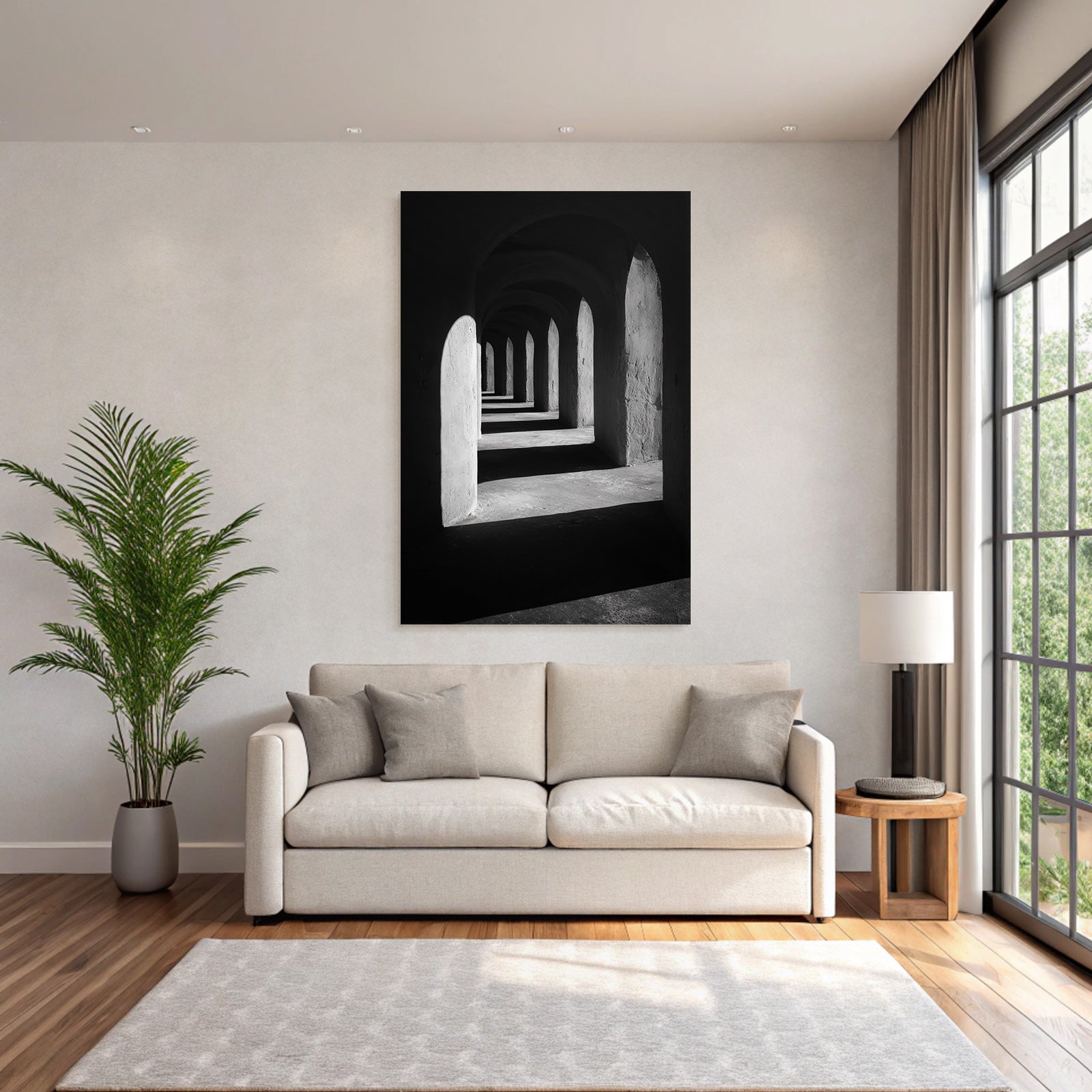 Bogen Und Passagen Symmetrisches Muster Monochromatische Architektur