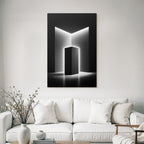 Minimalistische Kunst Dunkle Struktur Beleuchtete Wände