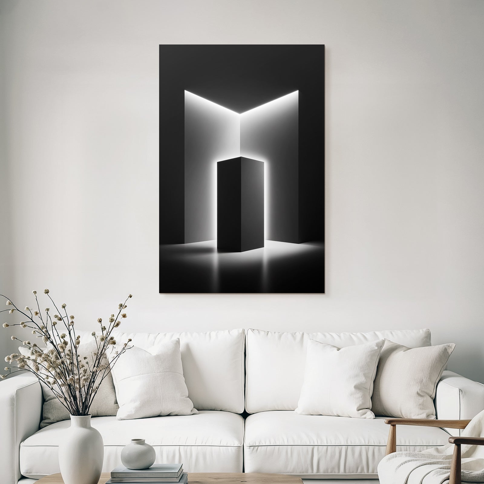 Minimalistische Kunst Dunkle Struktur Beleuchtete Wände