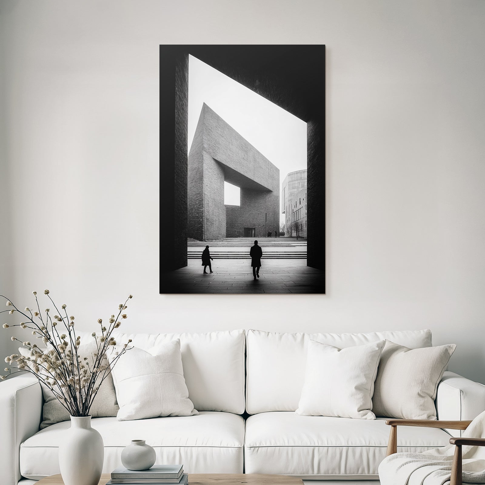 Moderne Architektur Szenen Menschen Im Open Space Geometrische Designs