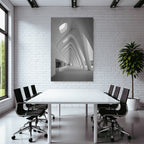 Moderne Minimalistische Architektur Innenraum Mit Gebogenen Tr Tren Und Lichtschlitzen