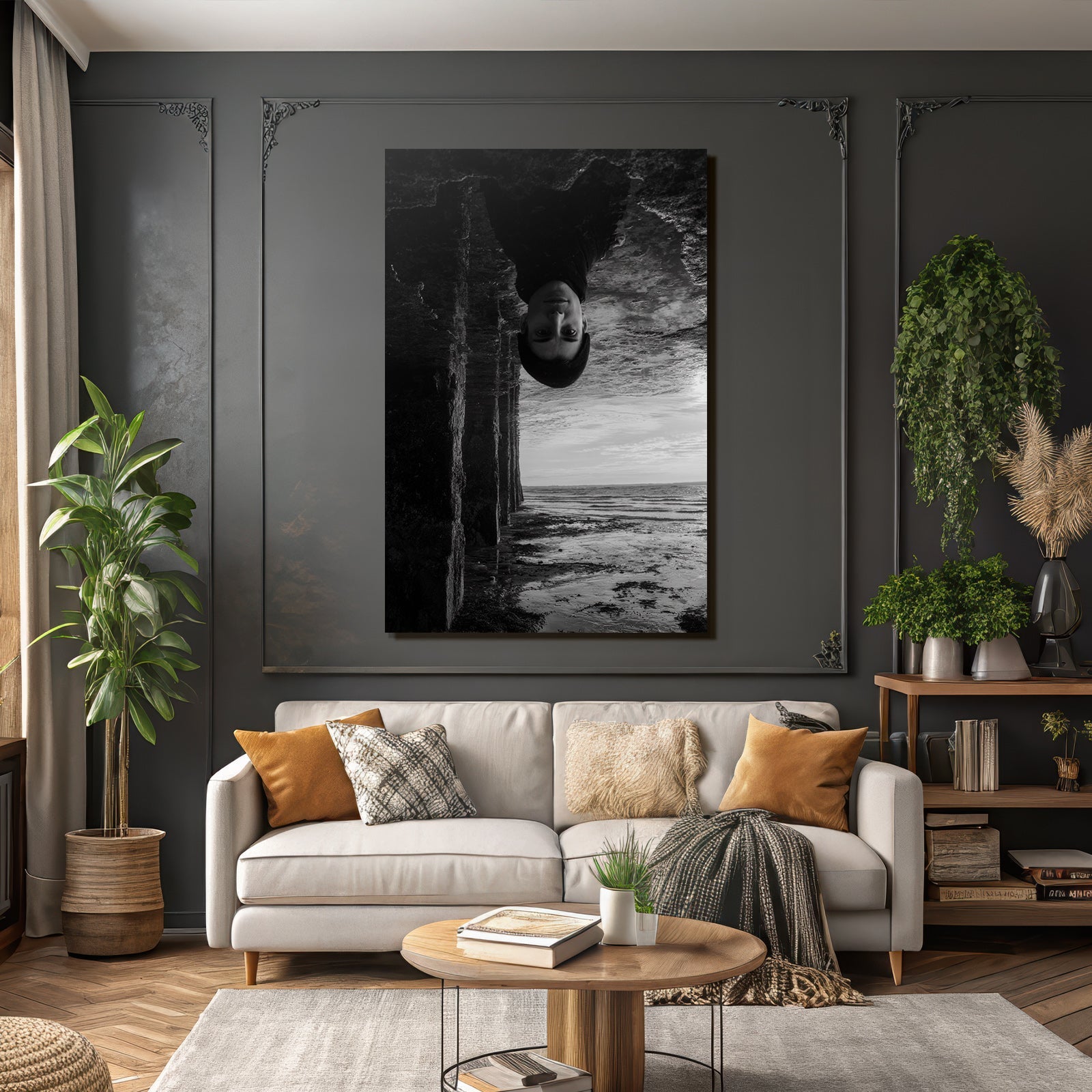 Person Unter Pier Kunstvolle Aufnahme Meer Reflection