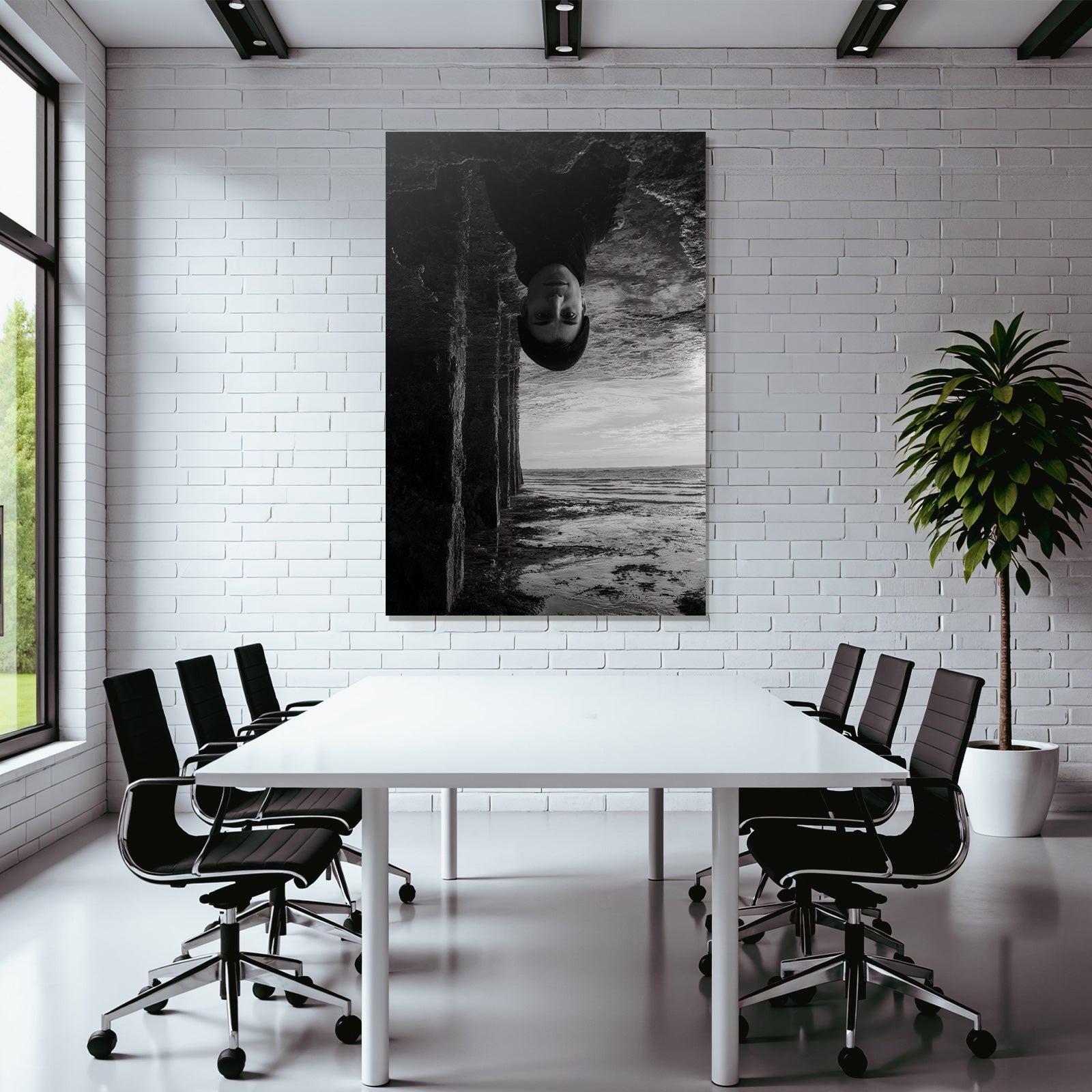 Person Unter Pier Kunstvolle Aufnahme Meer Reflection