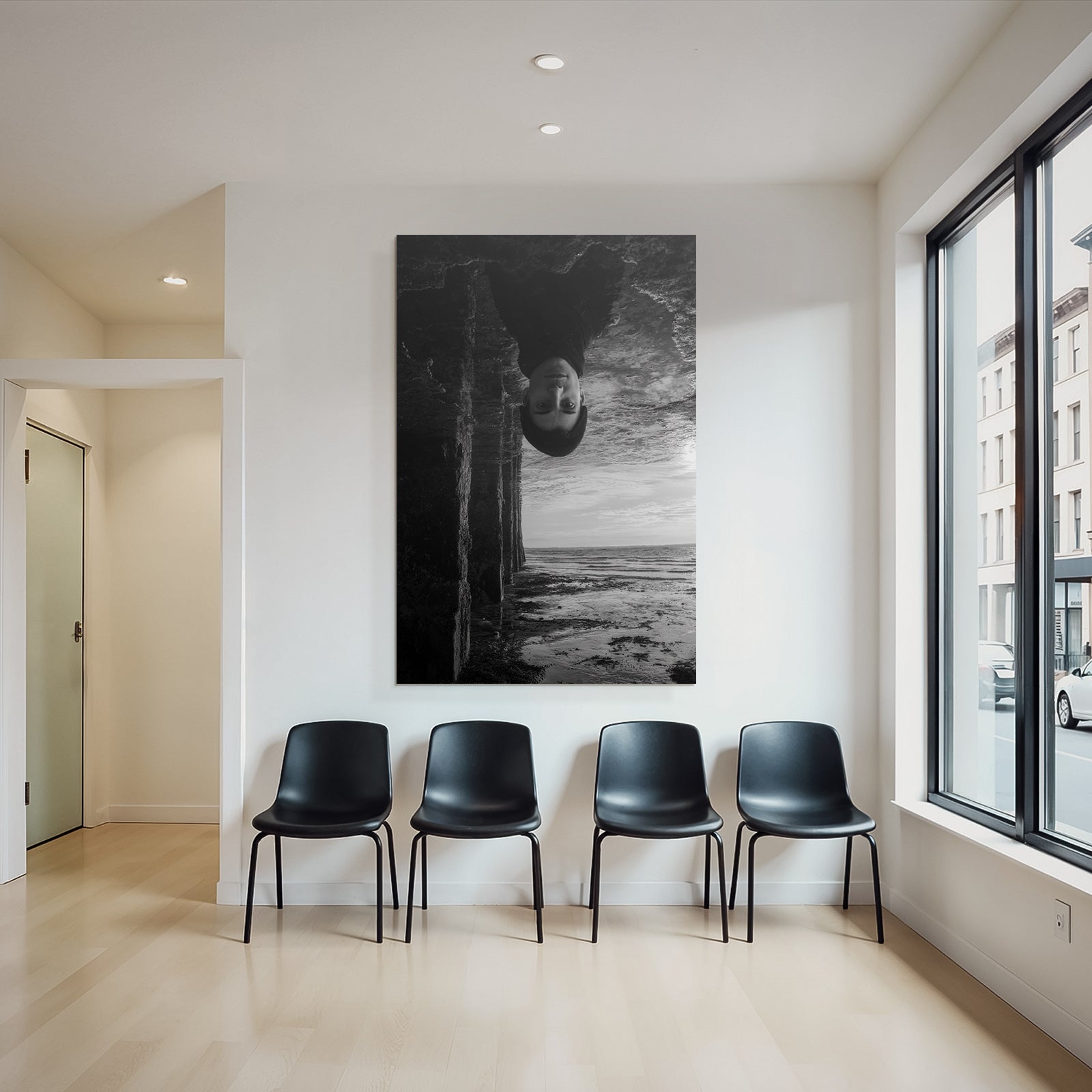 Person Unter Pier Kunstvolle Aufnahme Meer Reflection