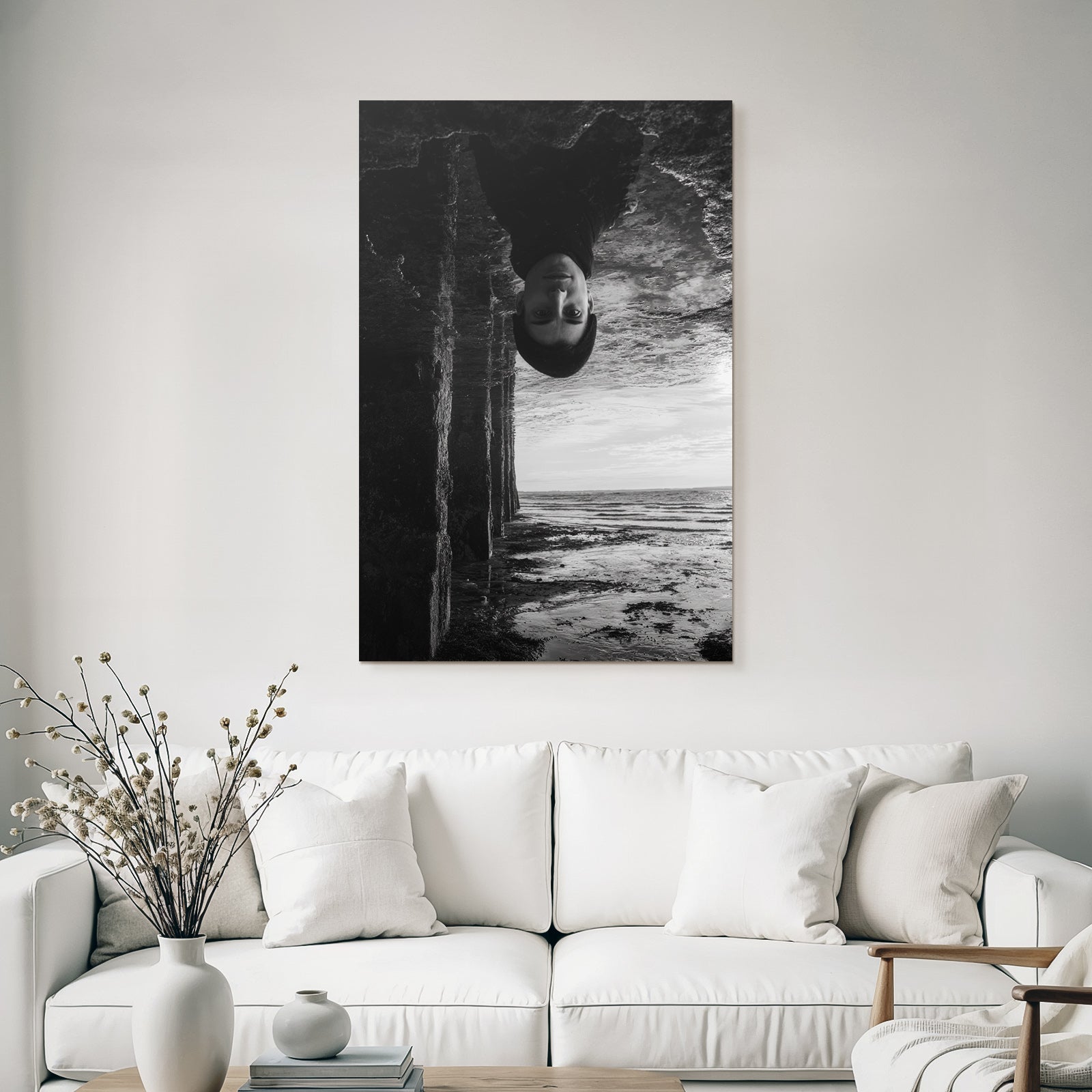 Person Unter Pier Kunstvolle Aufnahme Meer Reflection